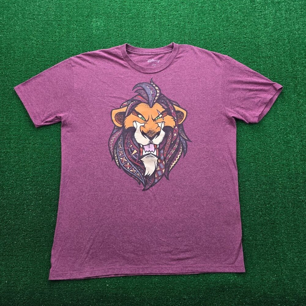 Disney The Lion King Scar Tshirt‎ Mens Large Purple Tribal Evil Villain Classic